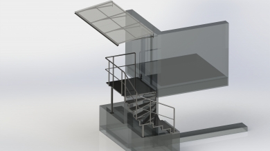 Staircase with a canopy.